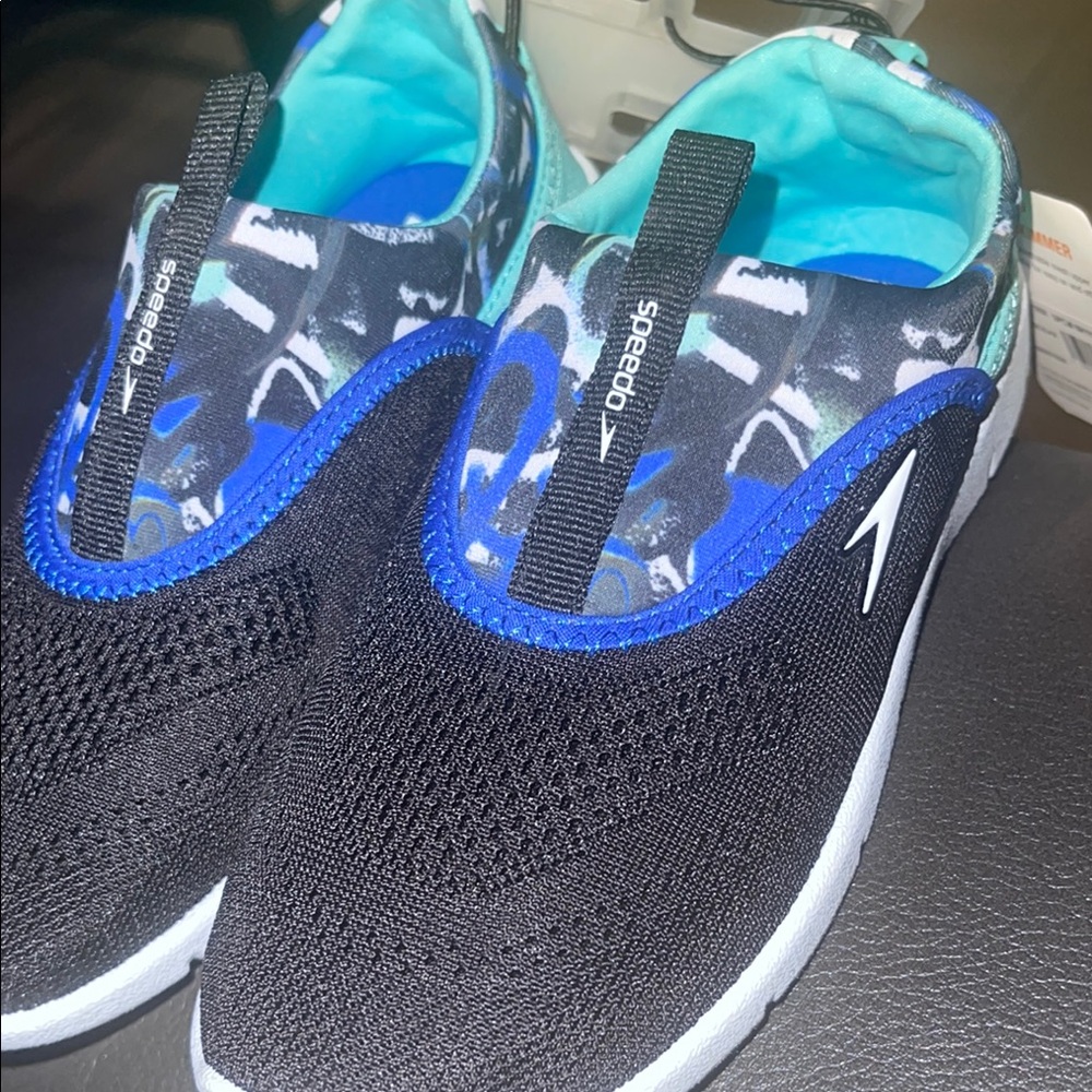 Speedo Kids Black and Blue Water Shoes